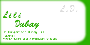 lili dubay business card